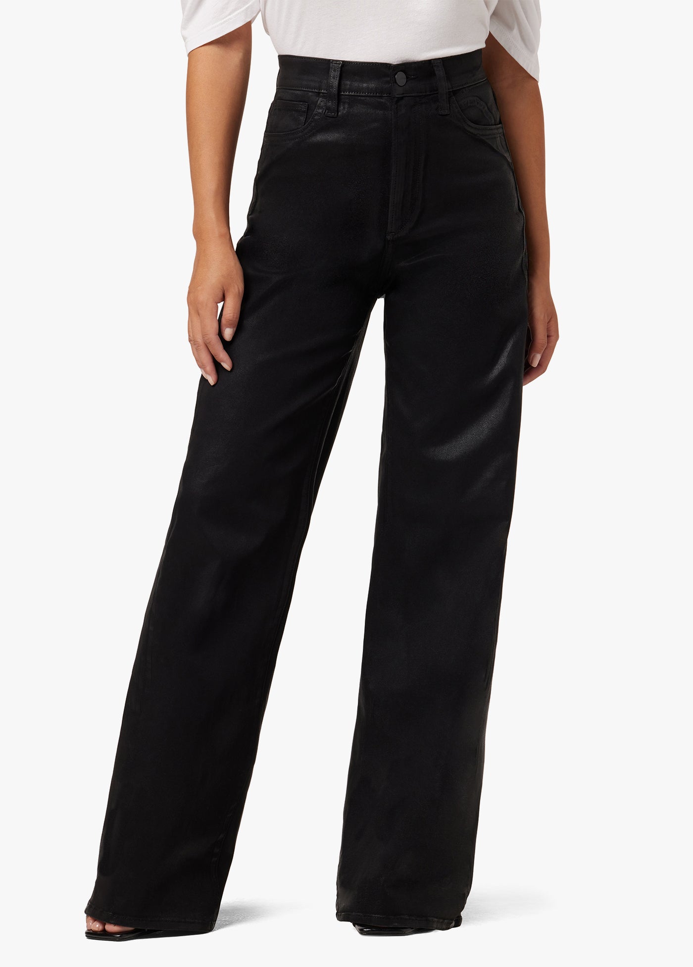 Joe s The Mia Petite High Rise Wide Leg Coated Jeans