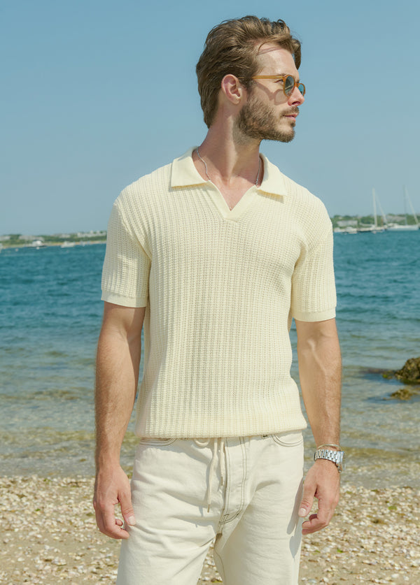 TEXTURED SWEATER POLO