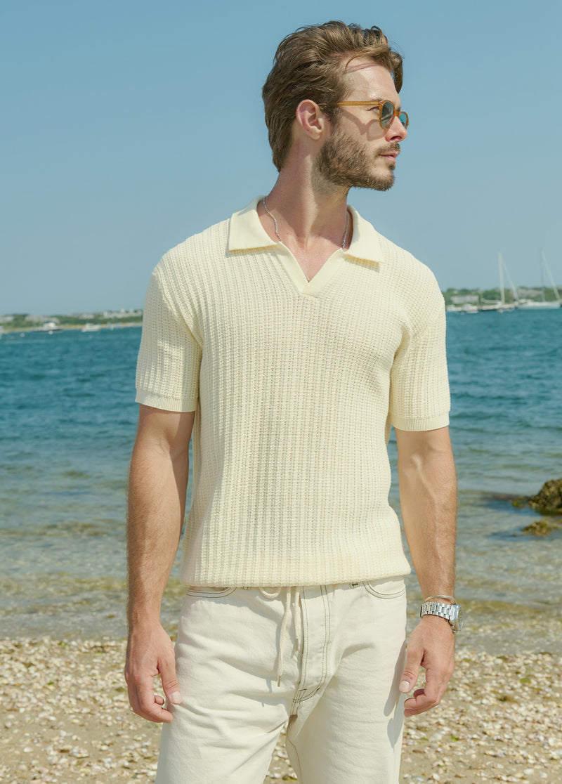 TEXTURED SWEATER POLO