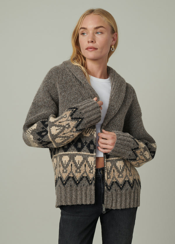 CHARCOAL BROWN FAIRISLE