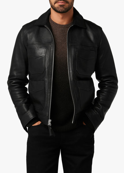 Leather jacket cheap classic style