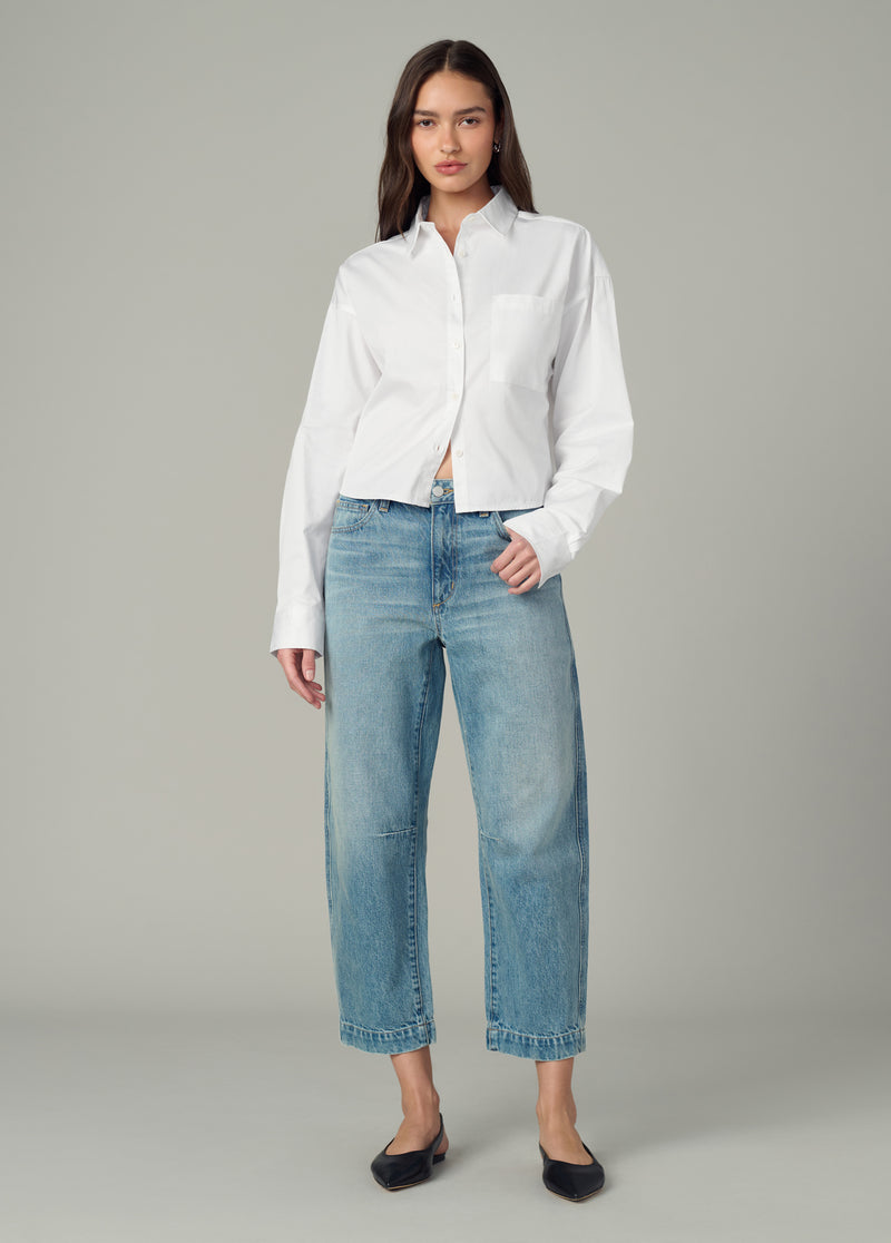 THE CROPPED BOYFRIEND BUTTON DOWN SHIRT